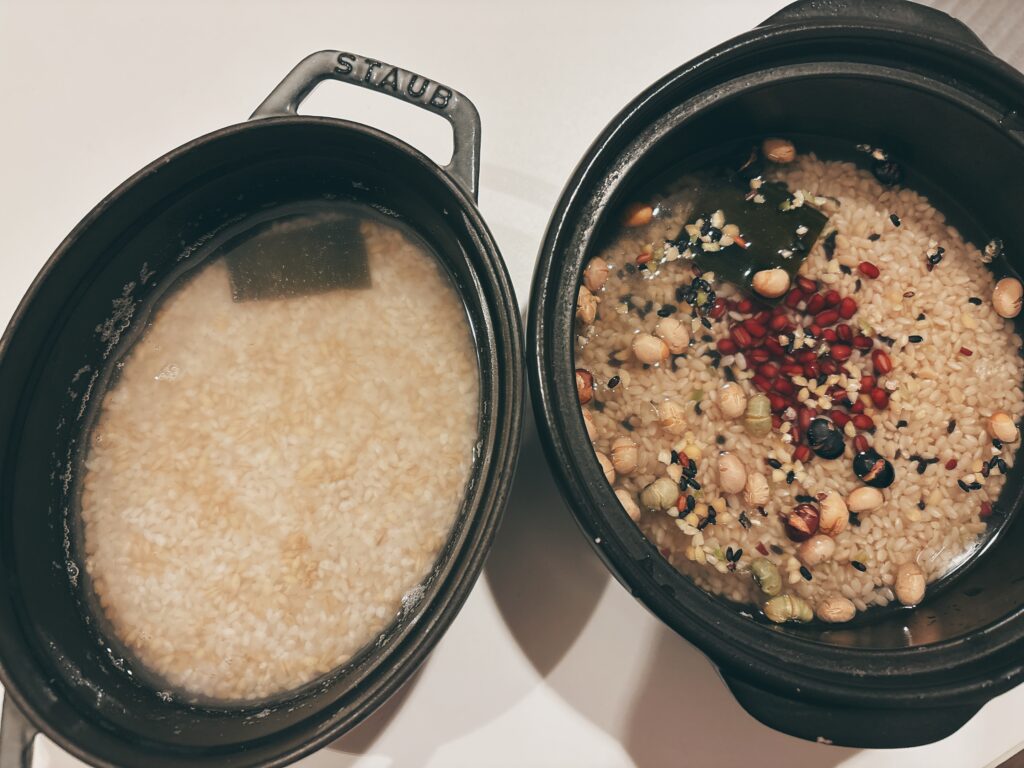 子供用と私用と、毎食１合づつ炊きます