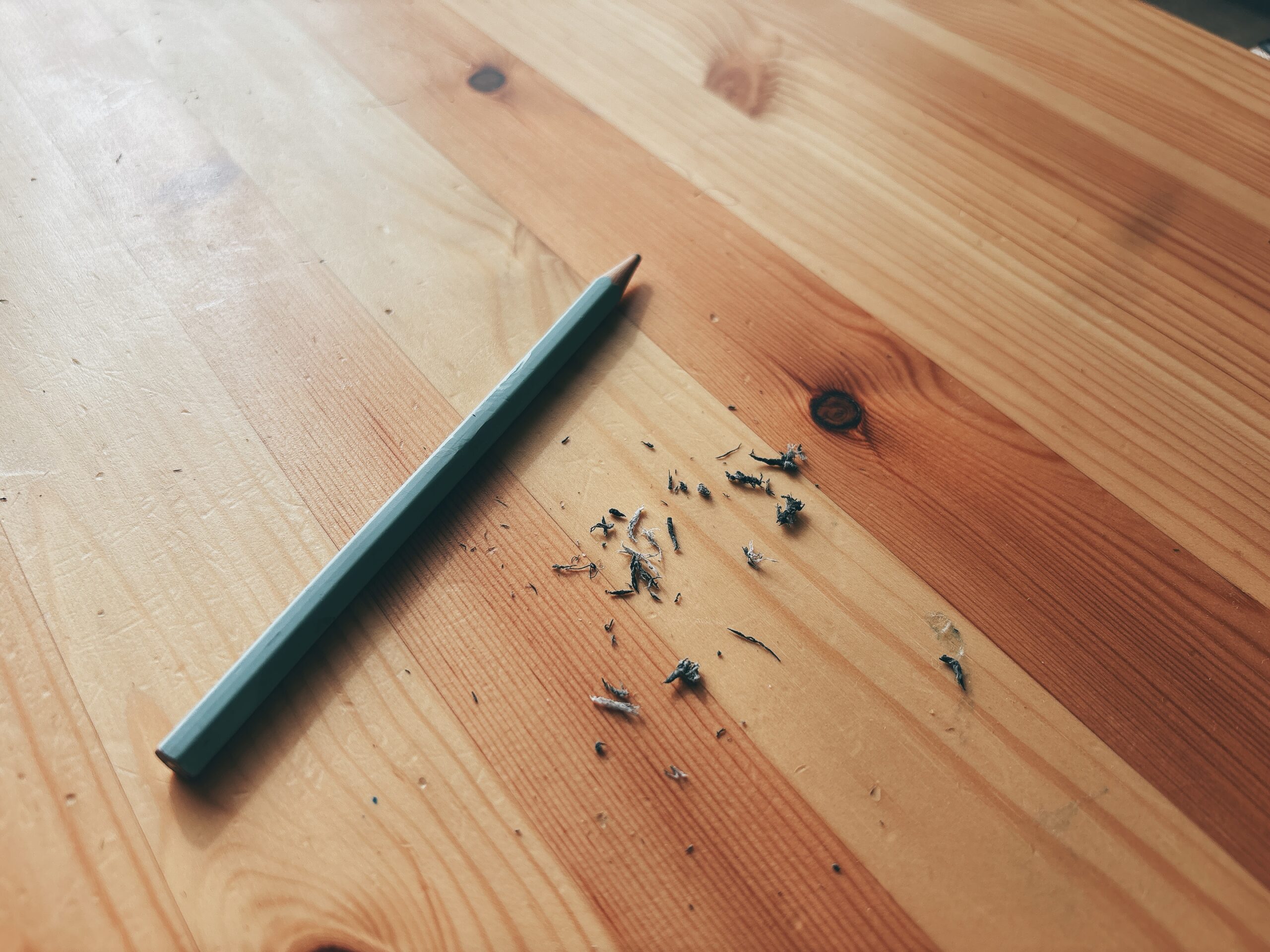 息子の宿題の跡