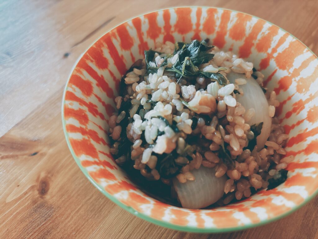 よもぎ玄米ご飯