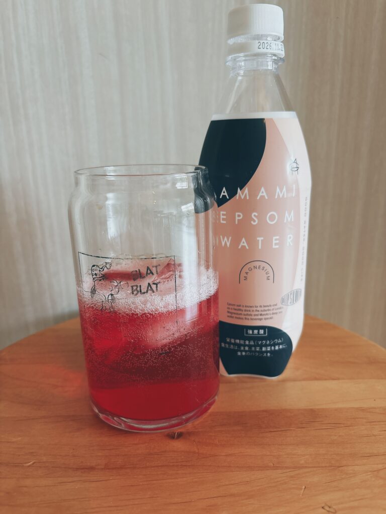 梅シロップを割る炭酸水 エプソムウォーター