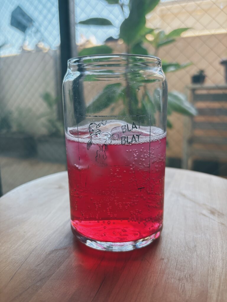 梅紫蘇シロップの炭酸割り