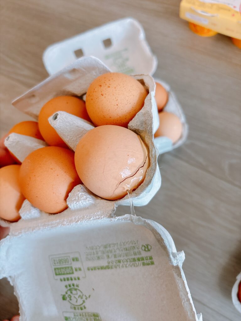 パルシステムで届いた割れたたまご